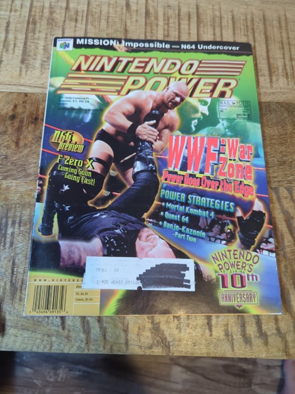Nintendo Power Magazine Volume 110 July 1998 WWF War Zone Buck Bumble Poster